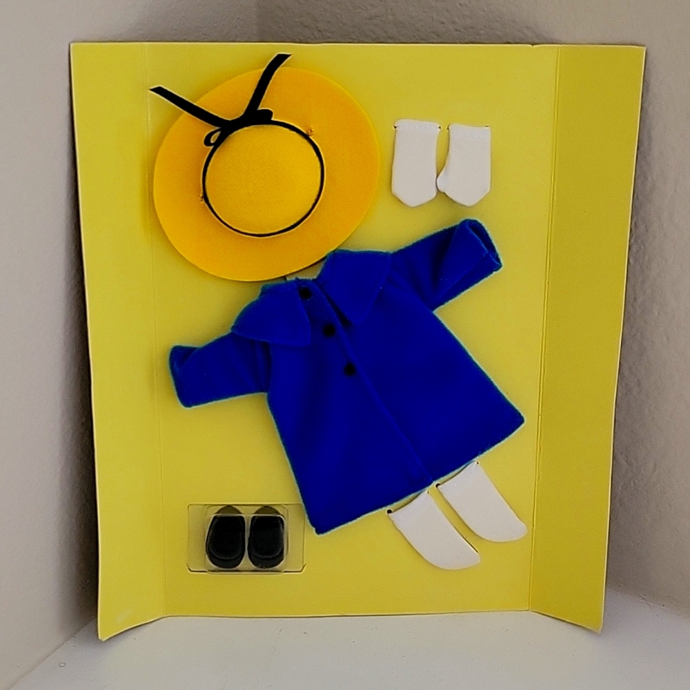 MADELINE'S "BLUE COAT" POSEABLE DOLL OUTFIT, RARE VINTAGE/NEW STOCK